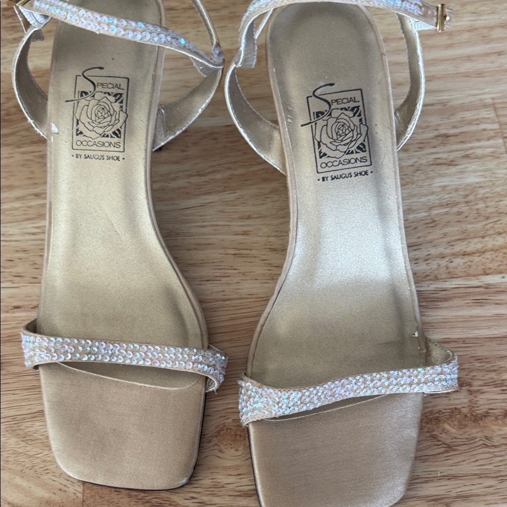 Gold Strappy Women's Shoes